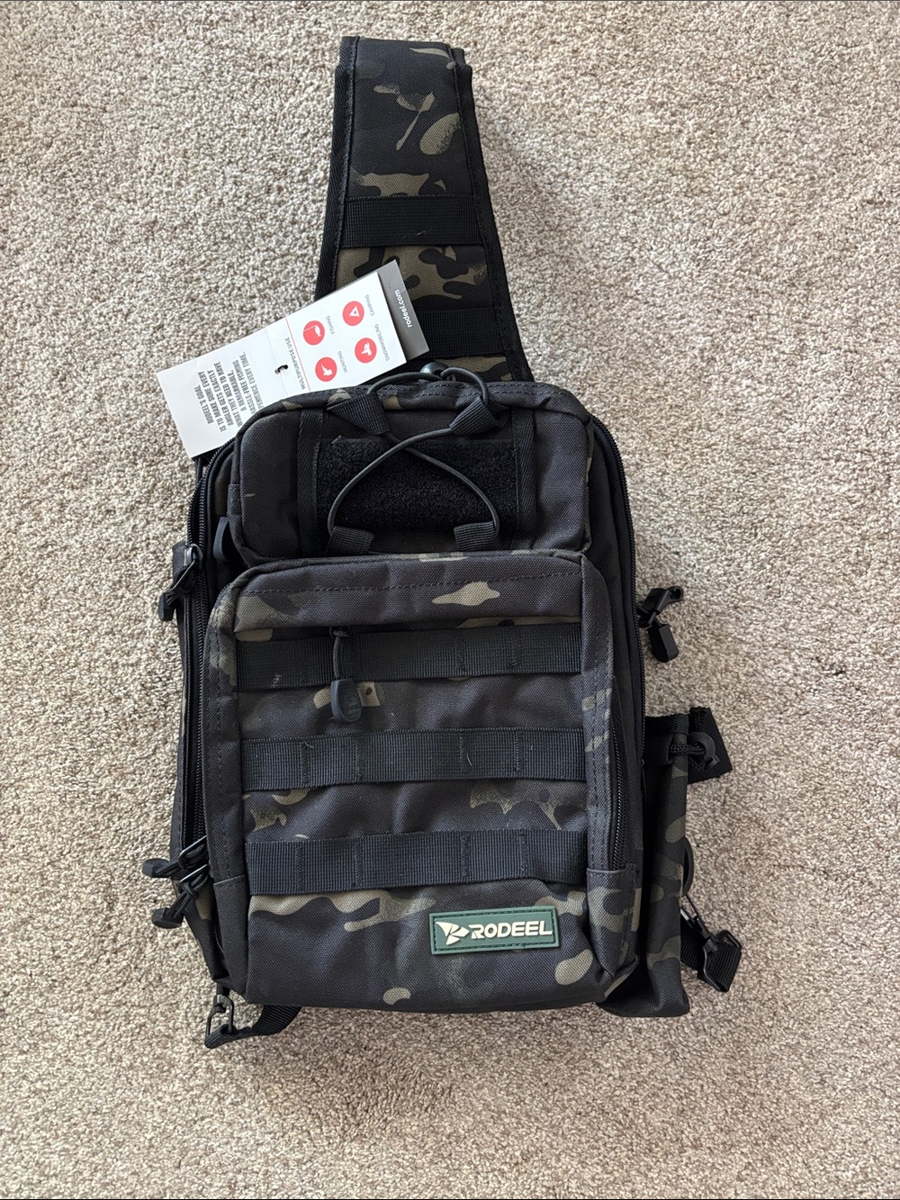 Men's Black Camo Tactical Sling Bag